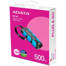 A-Data SC740 500 GB USB 3.2 Gen 2 Schwarz
