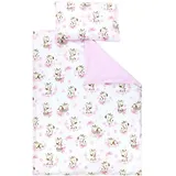 TupTam Kinder Bettwäsche Gemustert 2-Teilig Wendebettwäsche, Farbe: Giraffe/Punkte/Rosa, Größe: 120x90 cm