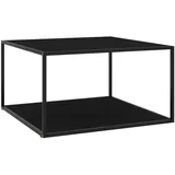 vidaXL Glastisch Marmor-Optik schwarz 90 x 50 x 90 cm