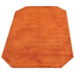 Teppich MY HOME "Shirley, handgewebter Viskose Teppich, farblich changierend" Gr. 41, rosa (kupfer), B:120cm H:12mm L:120cm, Viskose, Teppiche, Handweb Teppiche, Wohnzimmer, Schlafzimmer, Esszimmer