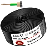 MAS-Premium® Erdkabel Deutscher Marken-Elektrokabel Ring zur Verlegung im Erd- und Außenbereich Standard Starkstromkabel (NYY-J 1x4 mm2, 20m)