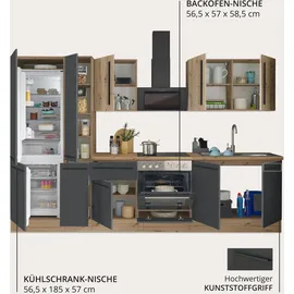 kochstation Küchenzeile Florida 300 cm schwarz
