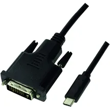 Logilink UA0331 - DVI Adapterkabel USB-CTM Stecker, DVI-D (24+1) Anschlusskabel, FHD 1080p/60 Hz, 1,8m Schwarz