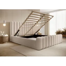 domo-home DomoHome- Boxspringbett Schlafzimmerbett Ideal für Ihr Schlafzimmer – inkl. Bettkasten Größe: 158x225x114 cm, Modell: Mona VII, Farbe: Beige