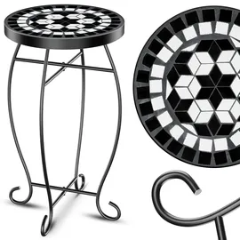 Kesser Mosaiktisch Blumenhocker Rund 60 x 34 cm Schwarz