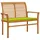 vidaXL Gartenbank Massivholz Teak 112 cm Hellgrüne Auflage