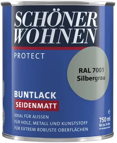 SCHÖNER WOHNEN FARBE Buntlack, silbergrau , seidenmatt