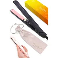 ANGENIL Pro Ultra Small Flat Iron Mini Haarglätter, 0,7 Zoll Dual Voltage Haarglätter und Lockenstab 2 in 1, tragbarer grauer Mini-Haarglätter für kurze Ansätze, Frontpony, 3 Temperaturen (137,8 °C