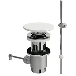 LAUFEN Ablaufventil H8981910000001 mit Zughebel, mit Saphir Keramik Abdeckung, weiß