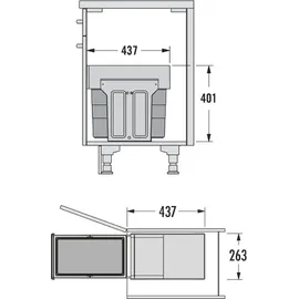 HAILO Mülleimer Küche, Einbau ab 40cm Schrank, Abfalleimer 1x 28 L