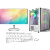 VIST Gaming PC Komplett Set R7 5700G 16GB VEGA SSD 500GB WIFI Win11 24" - Weiß