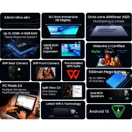 Blackview Tab 60 10,1" 4 GB RAM 128 GB Wi-Fi Blau