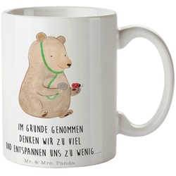 Mr. & Mrs. Panda Tasse Bär Arzt – Weiß – Geschenk, Geschenk Tasse, Kaffeetasse, Porzellantas, Keramik weiß