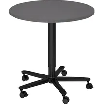 bümö Säulenhubtisch Ø 120 cm grau/schwarz
