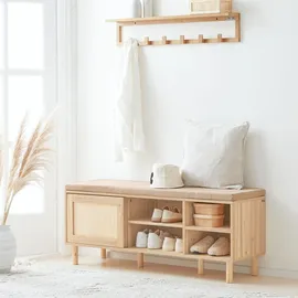 SoBuy Schuhbank FSR163 121 x 49 x 35 cm beige / beige