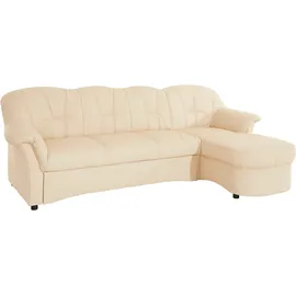 DOMO collection Ecksofa »Flores Schlafsofa, B/T/H: 233/142/86 cm, L-Form« wahlweise mit Bettfunktion, wahlweise mit Federkern, auch in Leder beige