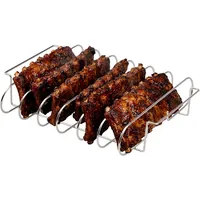 ELUNO Spare-Ribs-Halter 37 x 7 cm Edelstahl Silber