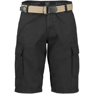 Lerros Bermudas LERROS "LERROS Cargobermuda inklusive Gürtel", Herren, Gr. 33, Normalgrößen, grau (schwarz graphite), 100% Baumwolle, Hosen
