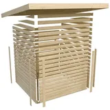 Karibu Kandern 6 6,12 x 3,03 m natur mit Anbaudach