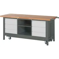 Stier Werkbank Premium mit abs. Fahrgestell, 6 Schubladen und