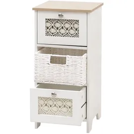 Mendler Kommode HWC-O75 63 x 30 x 30 cm Natur-weiß