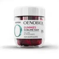 OENOBIOL GUMMIES Sublime hair - Favorise la croissance, Redonne du volume Programme 1 mois 60 Gummies Arôme naturel cerise Complément Alimentaire Sans sucre Vegan Made in France pc(s)