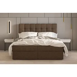 moeblo Kontinentalbett, Boxspringbett, Bett mit bettkasten, Bonell-Matratze und Topper, Doppelbett - Boxspringbett 05 - 160x200 - Braun - Hugo 24 - Braun