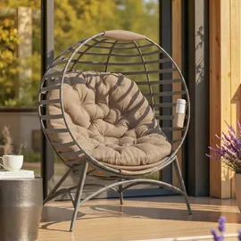 Outsunny Papasansessel Gartenstuhl 118 x 75 x 139 cm orange/khaki 2 St.