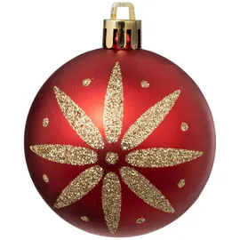 FEERIC LIGHTS & CHRISTMAS ATMOSPHERA CREATEUR D'INTERIEUR Christbaumkugeln Colorama de Noël 25er-Set aus recyceltem Kunststoff D 6 cm rot weiß