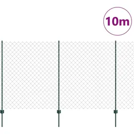 vidaXL Zaun mit Pfosten 1,4 x 10 m Grün/Stahl