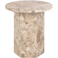 VCM Mid.you Beistelltisch Beige, Stein, rund, Säule, 50x50x50 cm,