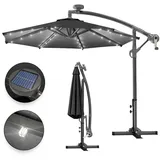 Ggmmöbel Sonnenschirm | LED | Rund | Ø 300 cm | Schwarz | Ampelschirm, Marktschirm, Sonnenschirm 3m, Gartenschirm