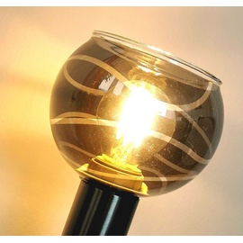Trango 3-flg. 1010-35SD Schwarz-Optik schwenkbar *WOW* inkl. 3x 3-Stufen dimmbar LED-Leuchtmittel 3000K warmweiß Deckenlampe mit Design rauchigen Glasschirmen Wohnzimmer Deckenstrahler