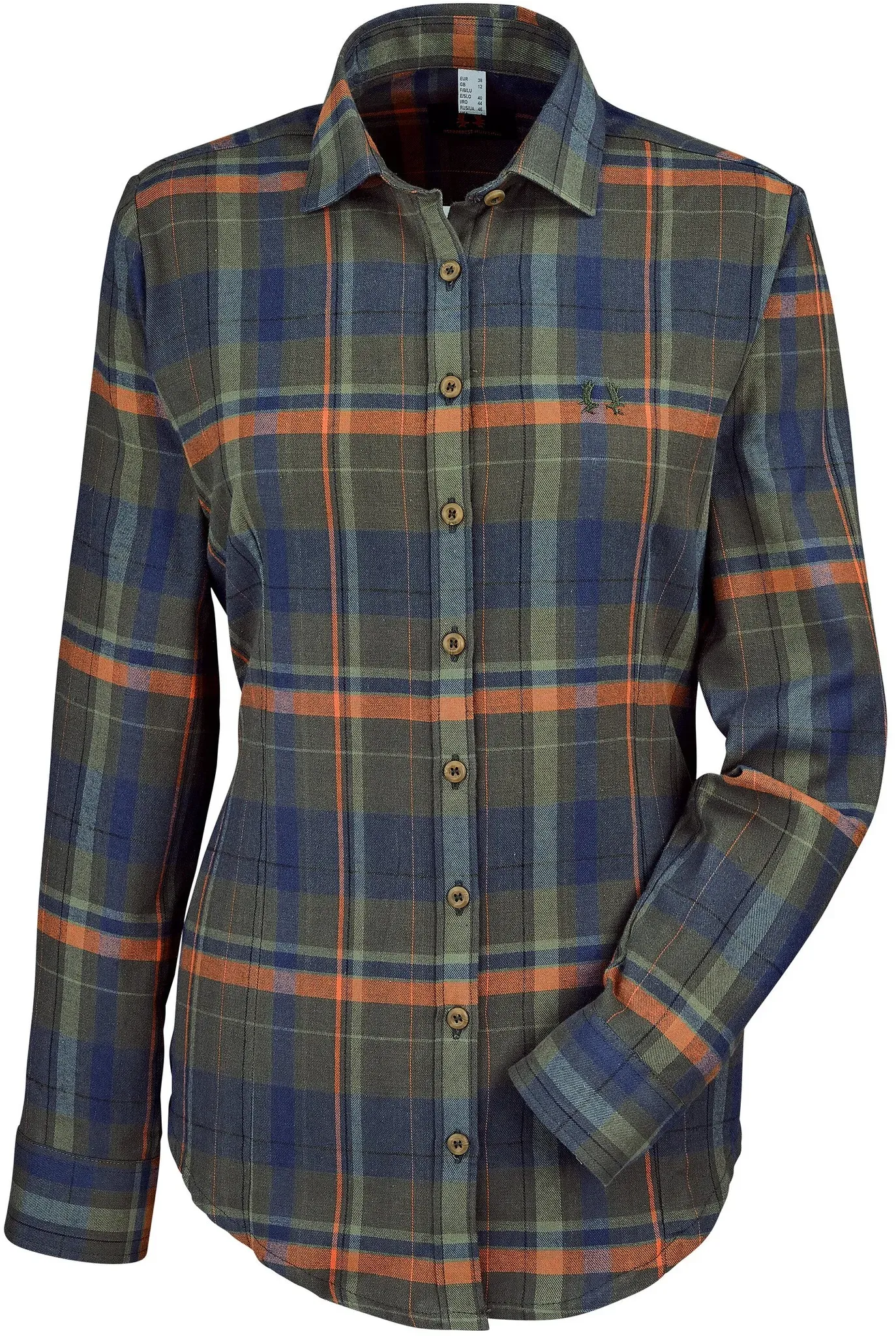 Nordforest Hunting Bluse Fenna, orange kariert, 48