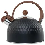 DOPWii Wasserkessel Flötenkessel,2.5L Edelstahl Wasserkocher Induktion,22*19cm,Grau, (1-tlg), Wasserkocher in 2 Farben erhältlich:Grau glatt / Hammerschlag-Schwarz schwarz