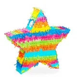 relaxdays Papierdekoration 3-teiliges Pinata Set Stern blau|gelb
