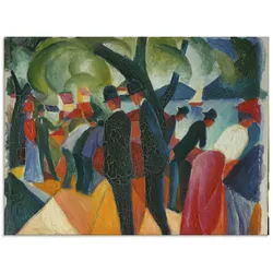 Artland Glasbild »Spaziergang auf der Brücke. 1913«, Gruppen & Familien, (1 St.), in verschiedenen Größen Artland Farbe Bild(er): bunt