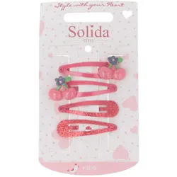 Solida Haarclip rot Kirsche 4 Stück