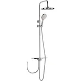 SANITOP-WINGENROTH aquaSu® Duschsystem Tima mit Regendusche & Handbrause 4-strahlig Kopfbrause: 1-strahlig mit Ablage Antikalk rund höhenverstellbar Chrom 72343 5