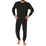 normann Pyjama Herren langarm Frottee Grün 54