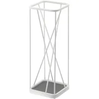 Yamazaki Schirmständer weiß Metall, Grafikmuster, Quadratisch, 17x45x17 cm, Garderobe,