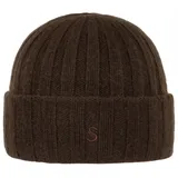 Stetson Strickmütze Beanie aus 100% Kaschmir mit Umschlag braun