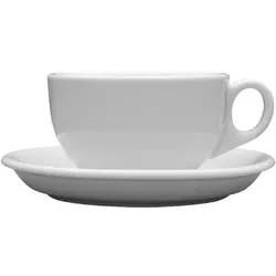 Van Well Serie "Amerika", weiß, Porzellan, spülmaschinenfest und mikrowellengeeignet Pack a 6 Untertassen 14,5 cm