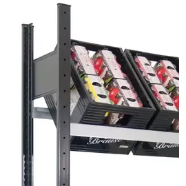 Schulte Lagertechnik Getränkekistenregal 180 x 100 x 30 cm Schwarz/Silber