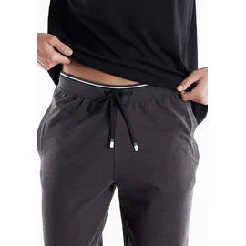 Bugatti Pyjamahose "Bologna", Herren, Gr. 58, N-Gr, grau (grau, dunkel, melange), Obermaterial: 51% Polyester, 46% Baumwolle, 3% Elasthan, lang, Hosen Pyjamahose, mit Seitentaschen, niedriger Bund, bequem, elastisch, Materialmix