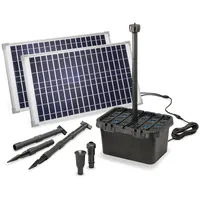 Esotec Solar Teichfilter Komplettset Starter 50/1700, Gartenteichfilter Teichfilterset, Solarmodul,