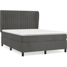 vidaXL Boxspringbett 140 x 200 cm Dunkelgrau