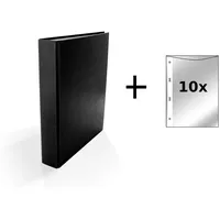 BR Ringbuch / DIN A5 / 2-Ring Ordner / Farbe: schwarz + 10 Prospekthüllen