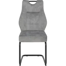 Hela Esszimmerstuhl HELA "Linda S Schwingstuhl BESTSELLER", grau (hellgrau, grau), B:47cm H:99cm T:61cm, Metall, Polyester, Stoff, Stühle, Esszimmerstuhl, mit Taschenfederkern Sitz, mit 140KG belastbar, Freischwinger