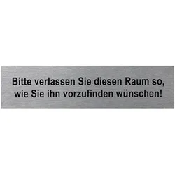 ProPlus SF_972081 Aluminium Türschild "Bitte verlassen Sie diesen Raum" 160x40mm Tür Schild